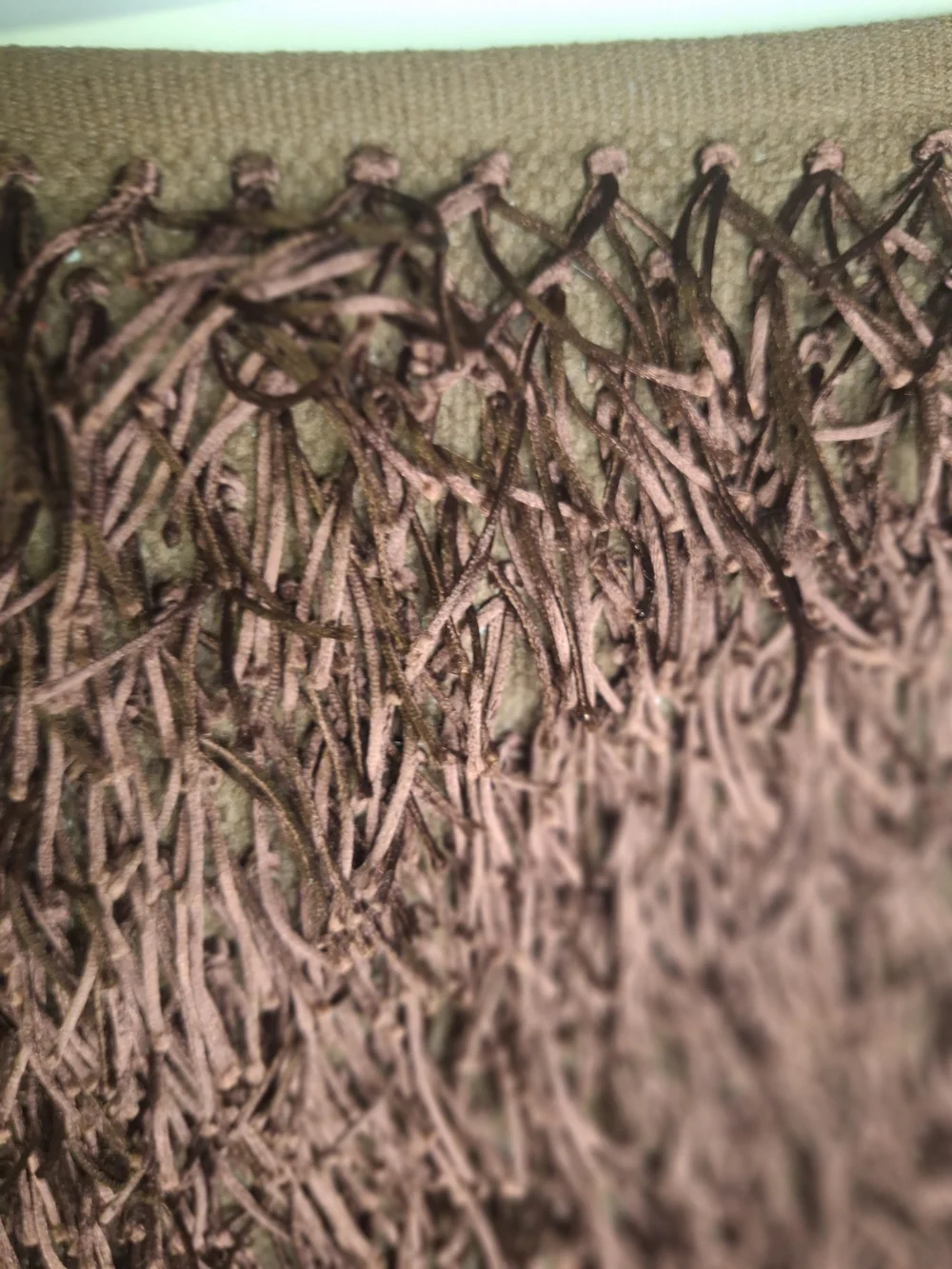 Pier 1- Two Brown Shaggy Fringe Rug Set 35
